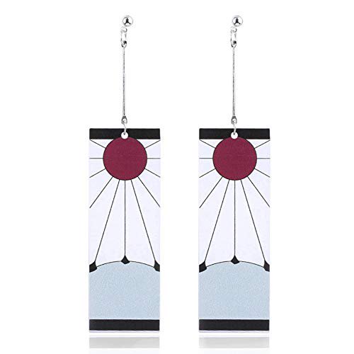 Demon Slayer Tanjiro Earrings Anime Drop Dangle Earrings For Boy Girls Dress Up Party Cosplay Walmart Com