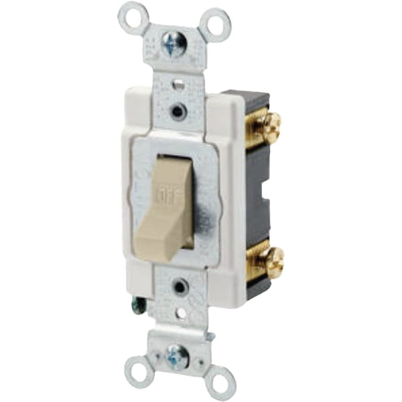 Leviton 3016725 20A Single Pole Toggle AC Quiet Switch, Ivory