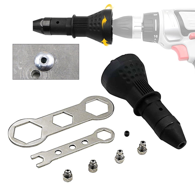 Professional Electric Rivet Nut Gun Adaptor Insert Cordless Power Drill Tool Kit