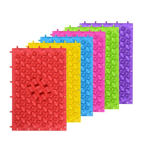 LEORX Foot Massage Plate Acupressure Mat TPE Blue 1Pcs