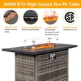 thumbnail image 5 of GZXS Propane Fire Pit Table, 43 in CSA Propane Fire Table Rectangular, 50,000 BTU Quick Ignition Gas Fire Pit for Outside Patio Deck, Oxford Cover, Gray Wicker, 5 of 10