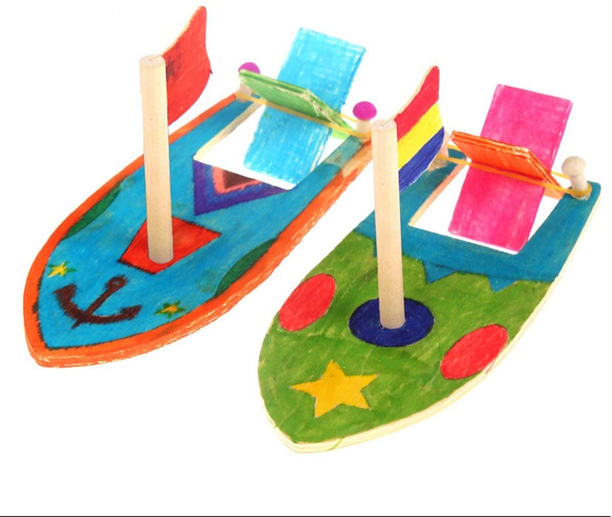 Kit De Peinture DIY – Petit Bateau à Voile En Bois à Personnaliser Pour Enfants