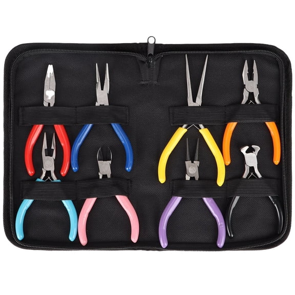 8 PCS Jewelry Pliers, Jewelry Making Tools, Jewelry Pliers Tool Set with Storage Bag, Jewelry Pliers in Different Colors, Jewelry Making Kit for Jewelry Repair, Wire Wrapping, Crafts