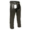 Milwaukee Leather - Mens Leather Gun Holster Chaps with Thigh Pockets - Black - Size XL
