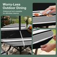 thumbnail image 5 of Round Outdoor Tablecloth with Umbrella Hole and Zipper, Farmhouse Black Tablecloth with Elastic Waterproof, Farmhouse Black Line Striped Patio Table Covers for 45" - 54" Picnic Pool Tables, 5 of 9