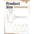 thumbnail image 2 of 150Pcs 3 Styles Earring Hooks Iron Hoop Earring Findings Earwires Components Ear Wires for Drop Dangle Earrings DIY Jewelry Making 38x16.5x3mm Pin: 0.9mm Colorful DIY, 2 of 3