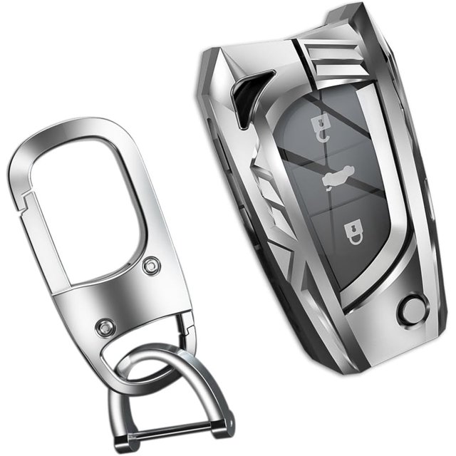 Key Fob Cover Compatible with Fit for Lexus ES350 ES300h UX200 LS500 LS500H LC500 LC500h Keychain Case Holder Protector,Silver Color,For Toyota C