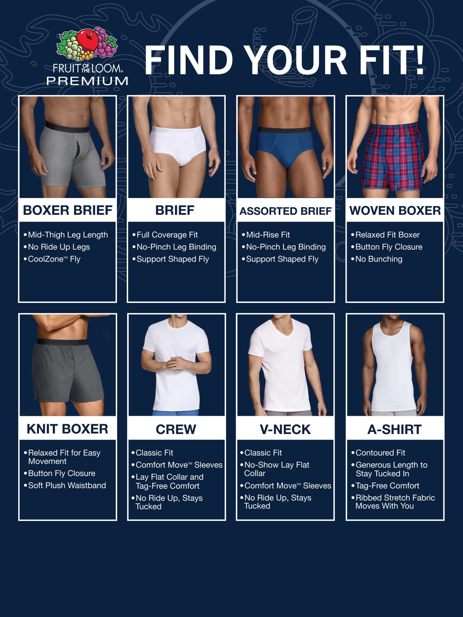 Fruit of the Loom Premium Men's CoolZone Boxer Briefs, 4-Pack