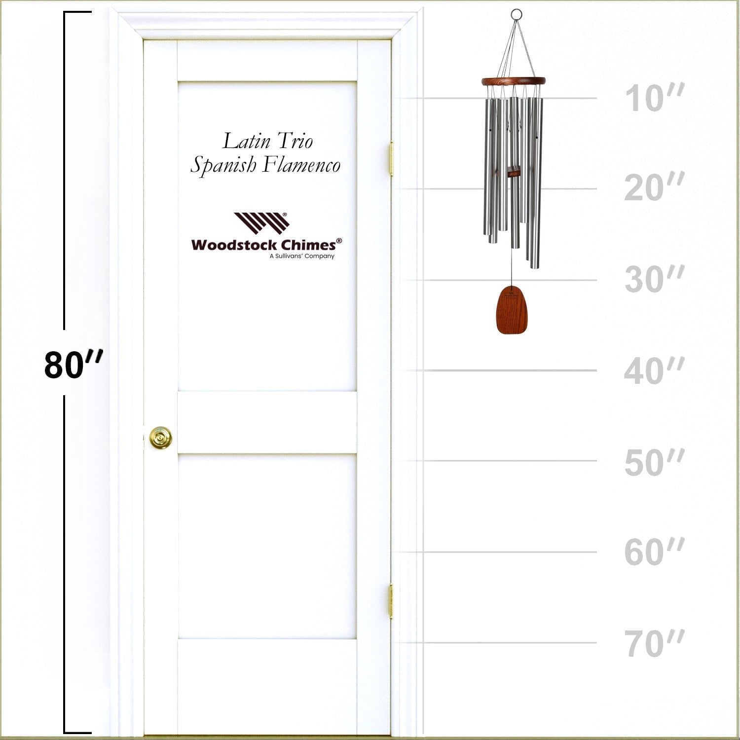 Woodstock Windchimes Latin Trio Spanish Flamenco, Wind Chimes For Outside, Wind Chimes For Garden, Patio, and Outdoor Décor, 36"L