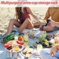 thumbnail image 4 of SSZMDLB under $5 2Pcs Outdoor Wine Rack, Portable Wine Rack, Foldable Outdoor Picnic Stand, Lawn Wine Holder with Glass Slots, for Backyard, Beach, Camping, BBQs, Easy to Carry and Set Up, 4 of 9