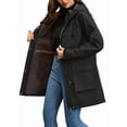 thumbnail image 2 of Women Waterproof Softshell Jackets Warm Fleece Lined Coats with Hood Long Rain Jacket Black M, 2 of 9