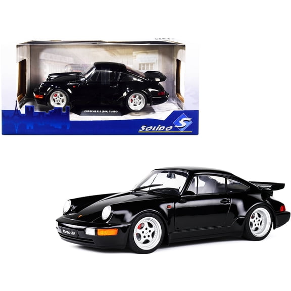 Solido 1993 Porsche 964 Turbo Collectible Miniature Car, 1:18, Black