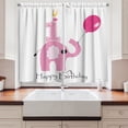 thumbnail image 2 of Ambesonne Birthday Kitchen Curtains, Girls Party, 55"x39", Pale Pink White, 2 of 3