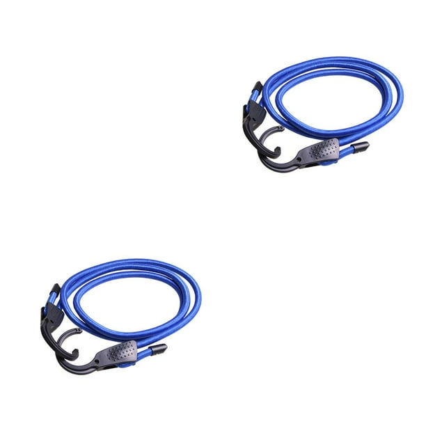 Sidaley Cuerdas elásticas ajustables, correas para equipaje, cuerdas, cinturones, tendederos con ganchos para coche, azul 2piezas