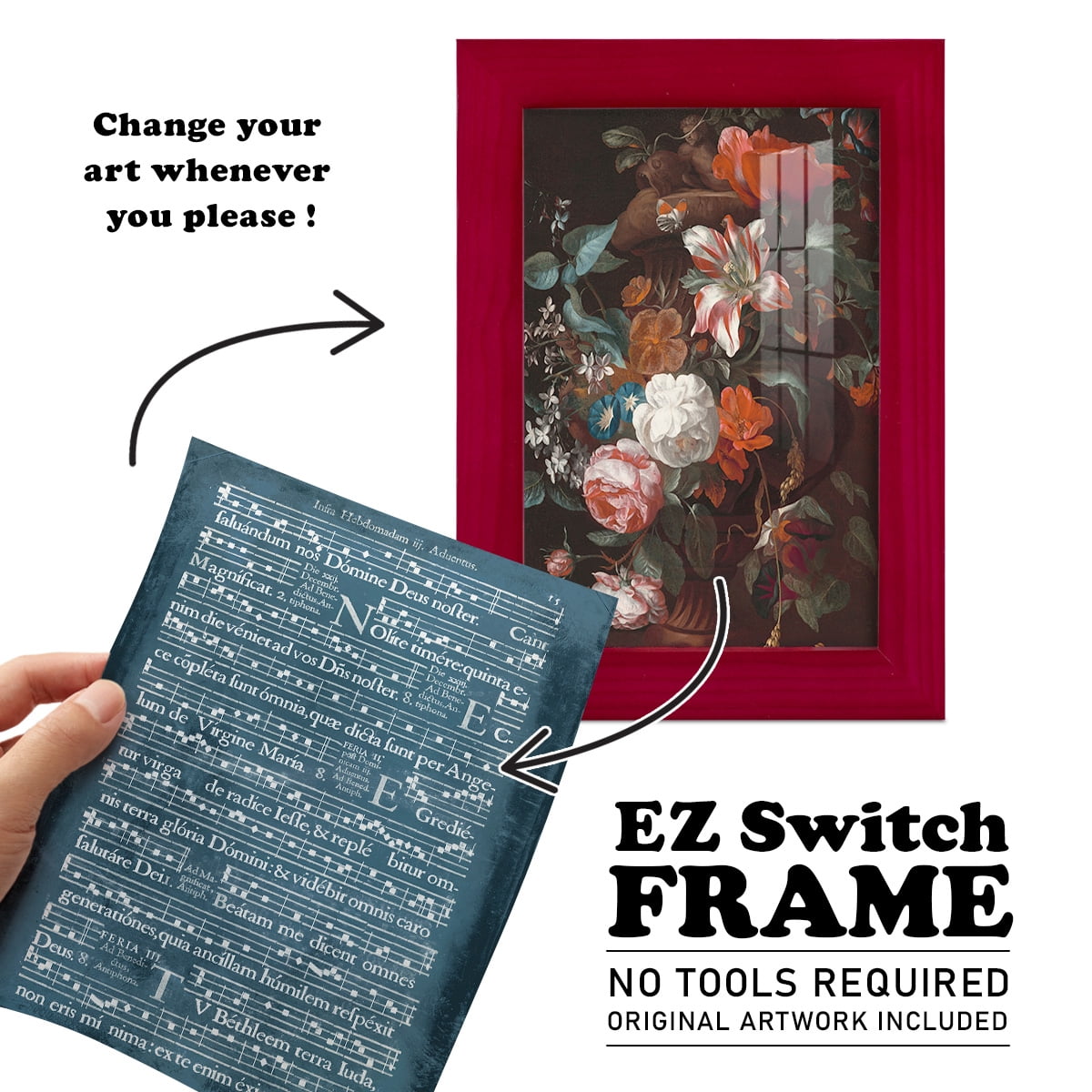Graphic Songbook II - Framed Print w/glass - Cherry Red
