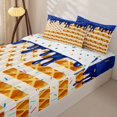 thumbnail image 3 of Homewish Waffle American Flag Zipper Twin Comforter Sets with Fitted Sheet and 2 Pillowcases For Kids,Navy Ice Cream Drip Zipper Bedding Set,Colorful Polka Dots Reversible,4 Pieces, 3 of 7