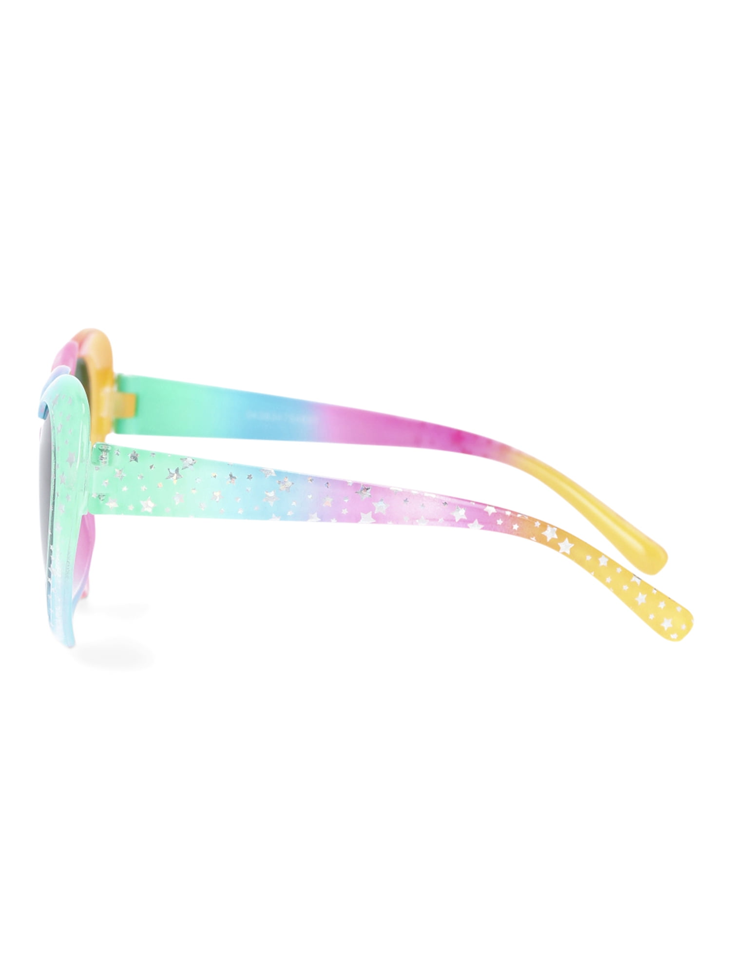 Justice Girl's Rainbow Heart Frame Sunglasses, Multi