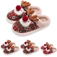 thumbnail image 3 of Lovskoo 2024 Women's Novelty Christmas Slippers Cute Fuzzy House Slippers Red, 3 of 3