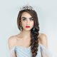 thumbnail image 5 of Corona barroca con ramas de cristal y perlas de imitación, tiara de novia con diamantes de imitación, accesorio para el cabello, tocado de boda., 5 of 6