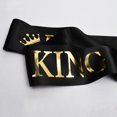 thumbnail image 2 of Fajas ""Prom King"" Y ""Prom Queen"" - Accesorios Para Fiesta De Graduación, Fiesta Escolar, Color Negro Con Estampado Dorado, 2 of 5