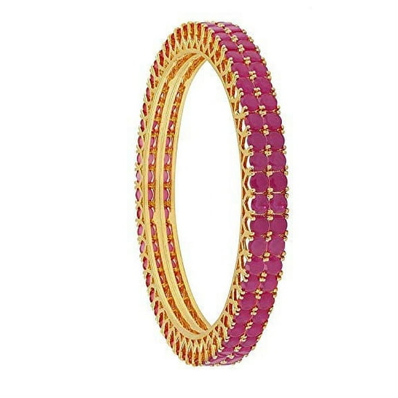 Ratnavali Jewels CZ Zirconia Gold Tone Red Bollywood Wedding Indian Bangles Jewelry Women