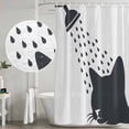 thumbnail image 5 of Cats Showering Shower Curtain, Waterproof Shower Curtains for Bathroom, Modern Abstract Art Funny Animals Washable Fabric Bathtub Curtain Set Bath Decor with 12 Hooks Long 72"x84", 5 of 8