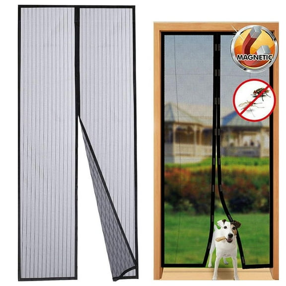 Magnetic Screen Door Self Closing Pet Friendly Keeps Bugs Out Fits Doors 36"x84"