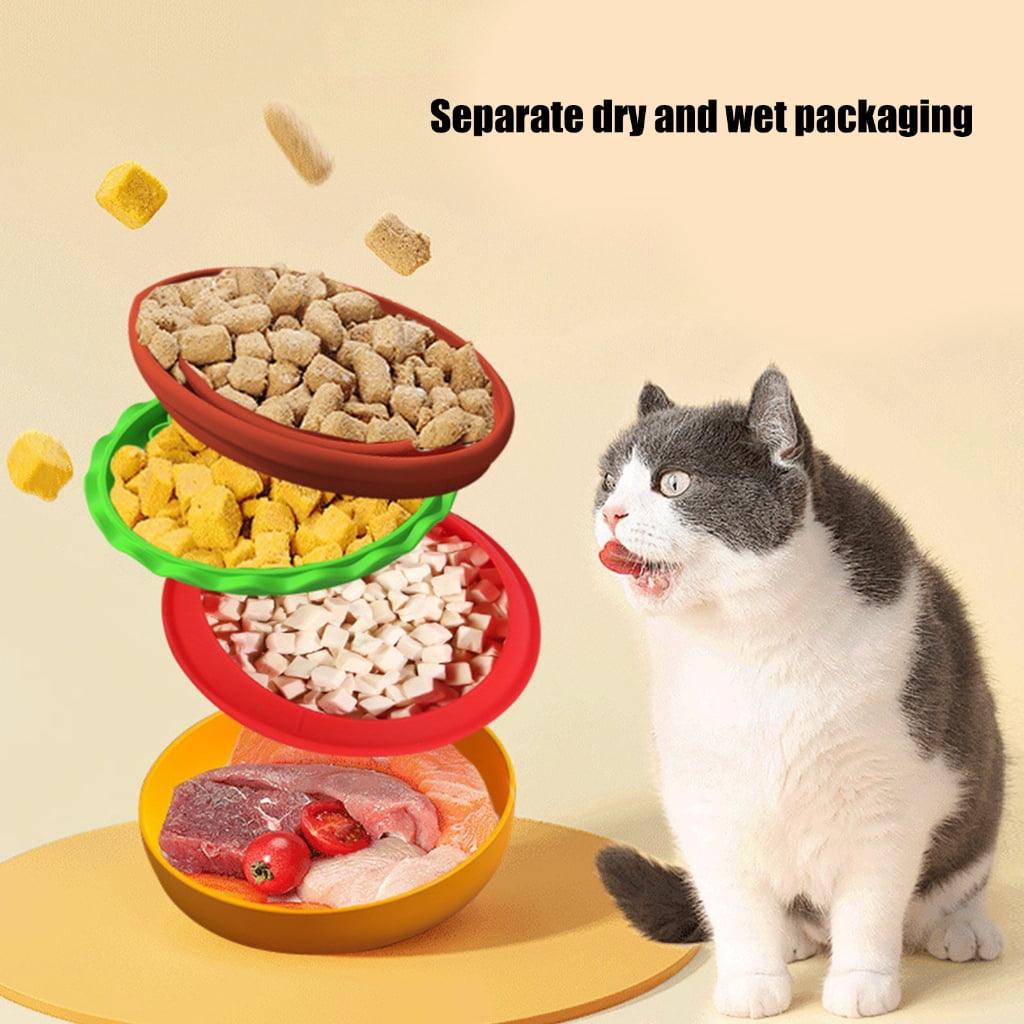 Interactively Slow Feed Pet Bowl Multifunctional Pet Food Dish 5 Layer Stackable for Home or Outdoor Use