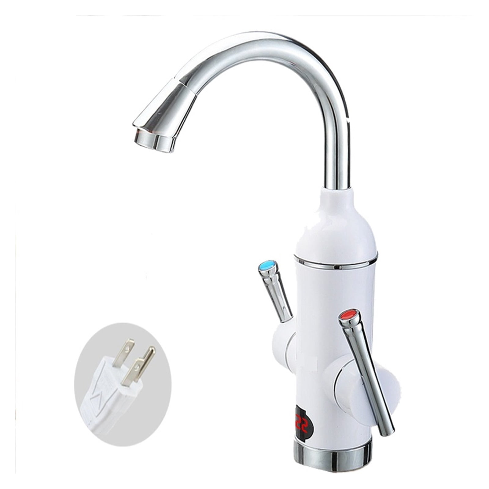 Tankless Water Heater Tap Electirc Instant Kitchen Faucet Element Flow Heater Hot Water Heated Tap Double Handle ,Easy Installation