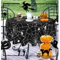 thumbnail image 4 of Halloween Spider Web Round Tablecloth 60 Inch Stars Tablecover Anti-Wrinkle Waterproof Wipeable Table Cloth for Kitchen/Home Decoration, 4 of 7