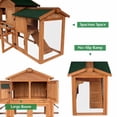 thumbnail image 7 of Kinbor 74in Wooden Chicken Coop Hen House Rabbits Hutch with 2 Ramps and Removable Tray, 7 of 7