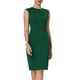 thumbnail image 1 of Vestido de tubo con cuello plisado para mujer Inspire Chic, vestido de trabajo XL verde, 1 of 6