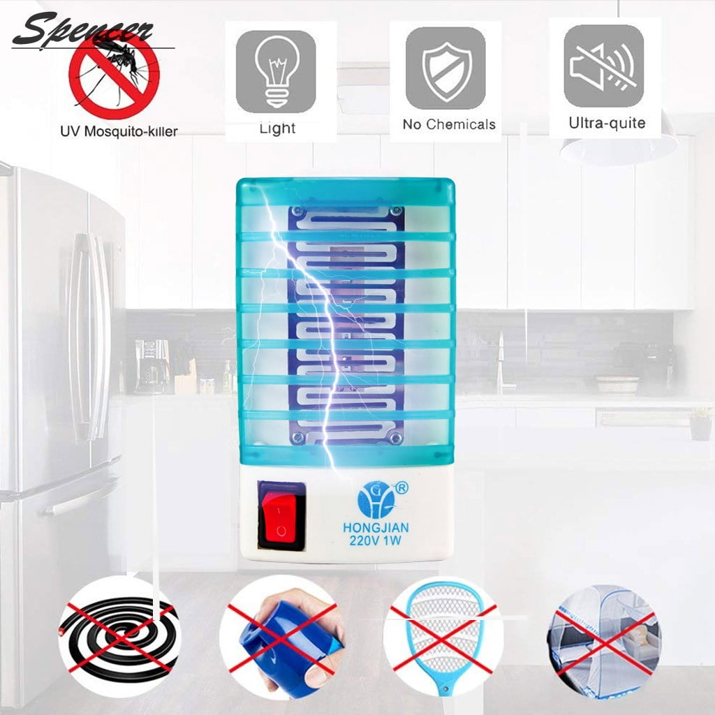 Spencer 6 Pack Electric Mosquito Killer Lamp Indoor Insect Killer Fly Bug Insect Trap Zapper with Light Sensor for Cockroach, Ants, Spiders Pest Control (Green)