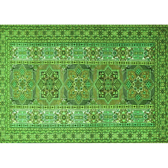 Ahgly Company Indoor Rectangle Persian Green Traditional Area Rugs, 2' x 5'