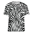 thumbnail image 5 of Animal Print Patterns Women's Short Sleeve Tops Casual Blouses T Shirt, 5 of 6