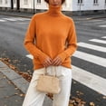 thumbnail image 6 of Cmfcve Womens Turtleneck Sweater Long Sleeve Slim Fit Casual Pullover Knit Shirs Fall Winter Basic Layering Top, 6 of 7