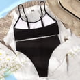 thumbnail image 6 of Two Piece Swimsuit for Women Solid Splicing Strap Womens Swimsuits Bathing Two-Piece Swimsuit, 6 of 7