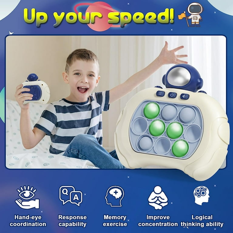 Fast-Push-Bubble-Game for Kids & Adults [Pop Fidget Quick Push Game] [Light  up Puzzle Speed Push Game] [Handheld Fidget Game Toy] Gift for Boys 