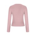 thumbnail image 5 of TKLPEHG Womens Long Sleeve Tops Casual Button Crew Neck Basic Tops Classic Solid Color Loose Lightweight Fashion Leisure Comfy Blouse (Pink,M), 5 of 7