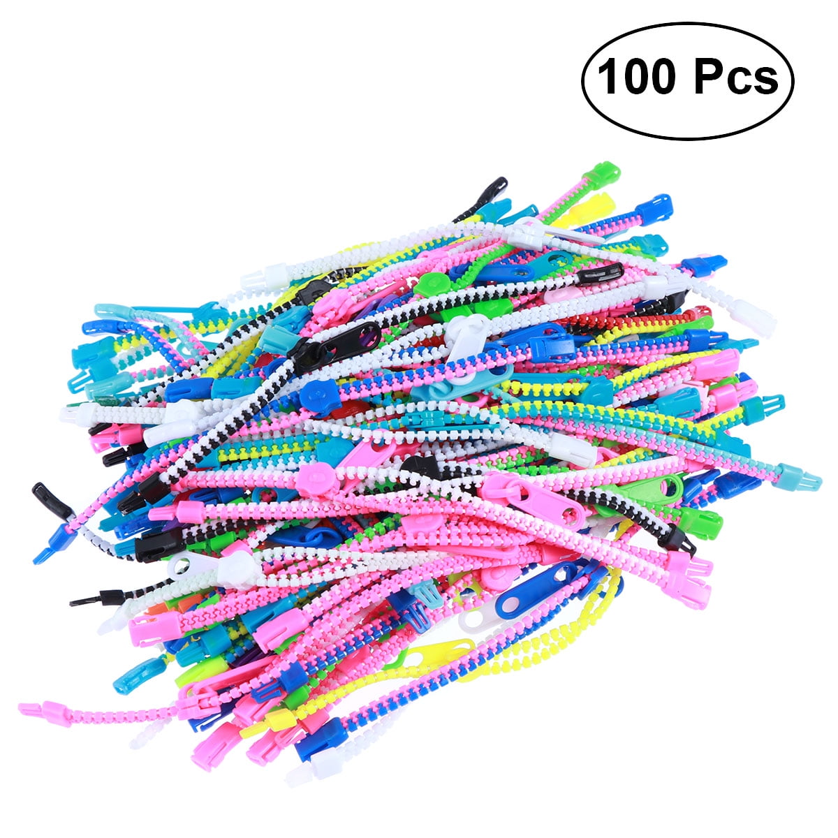 Lot of 72 Pieces Novelty Neon Color Zipper Bracelets 