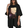 thumbnail image 4 of Plus Size Shirt for Women Black Tops for Women Short Sleeves Shirt for Women Dragon T Shirt Oversized Shirt for Women S, 4 of 5
