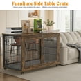 thumbnail image 2 of Laintene Wooden Dog Crate Furniture, 44 inch Indoor Dog Kennels with Wheels and Pads, Heavy Duty Large Dog Cage, Double Doors Pet House for XL Dogs, Brown, 2 of 9