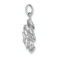 thumbnail image 2 of Sterling Silver Rhodium-plated CZ Flower Pendant, 2 of 3