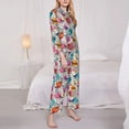 thumbnail image 3 of Honeii Skulls and Roses print Women's Pajama Sets Long Sleeve Button Down Sleepwear Nightwear Soft Pjs Lounge Sets-XX-Large, 3 of 7