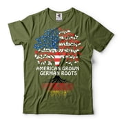 American Grown With German Roots Shirt Germany Flag Shirt Germany Gifts German Patriotic Shirts (Small Grey)