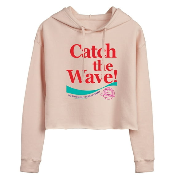 Coca-Cola - 90's Retro - Catch the Wave - Juniors Cropped Pullover Hoodie