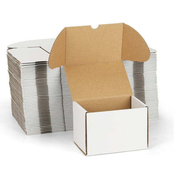 (50 pack)6x4x4 Shipping Boxes, Small Tuck-Top Corrugated Box, Mailer Box, white