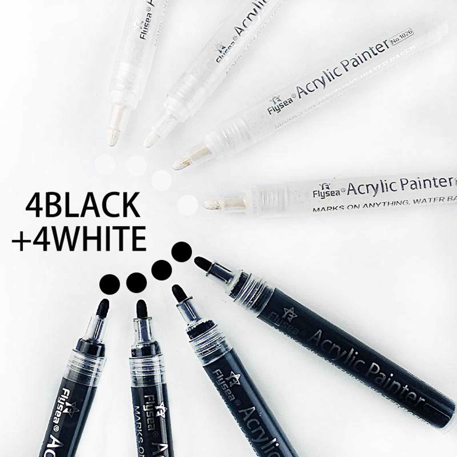 FVDPWYE 6pcs Drawing Permanent Markers Pen for Black Paper Card Making Wood Scrapbooking 8pcs