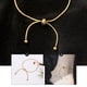 thumbnail image 2 of GOOHOCHY 1PC Encantador tobillo decoración simple diseño novela titanio acero anklet (dorado), 2 of 7