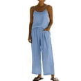 thumbnail image 3 of Women's Soft Cotton Jersey Knit Loungewear Set, Loose Relaxed Fit with Elastic Waistband, Lightweight Breathable Two Piece Matching Top and Shorts, Casual Summer Outfit | TruHer,Blue M, 3 of 7